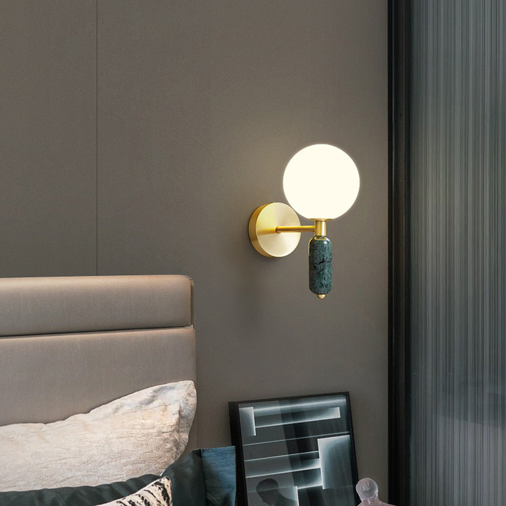 Luminous Stone - Stijlvolle Marmeren Bed- en Wandlamp