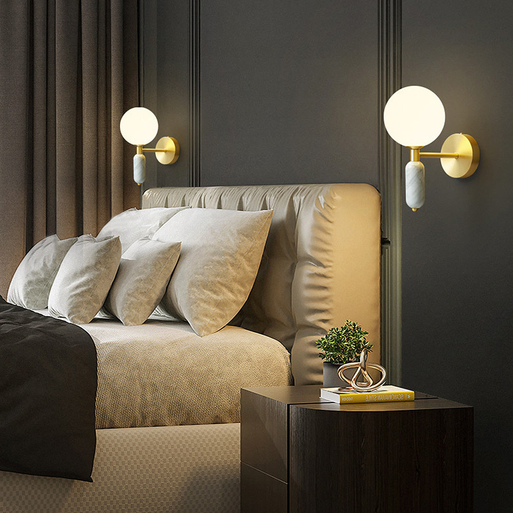 Luminous Stone - Stijlvolle Marmeren Bed- en Wandlamp