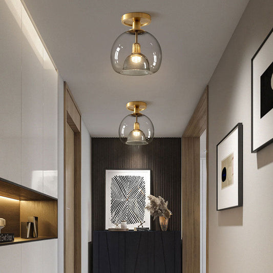 RefinedGlow Ceiling Light - Moderne Grijze Glazen Plafondlamp