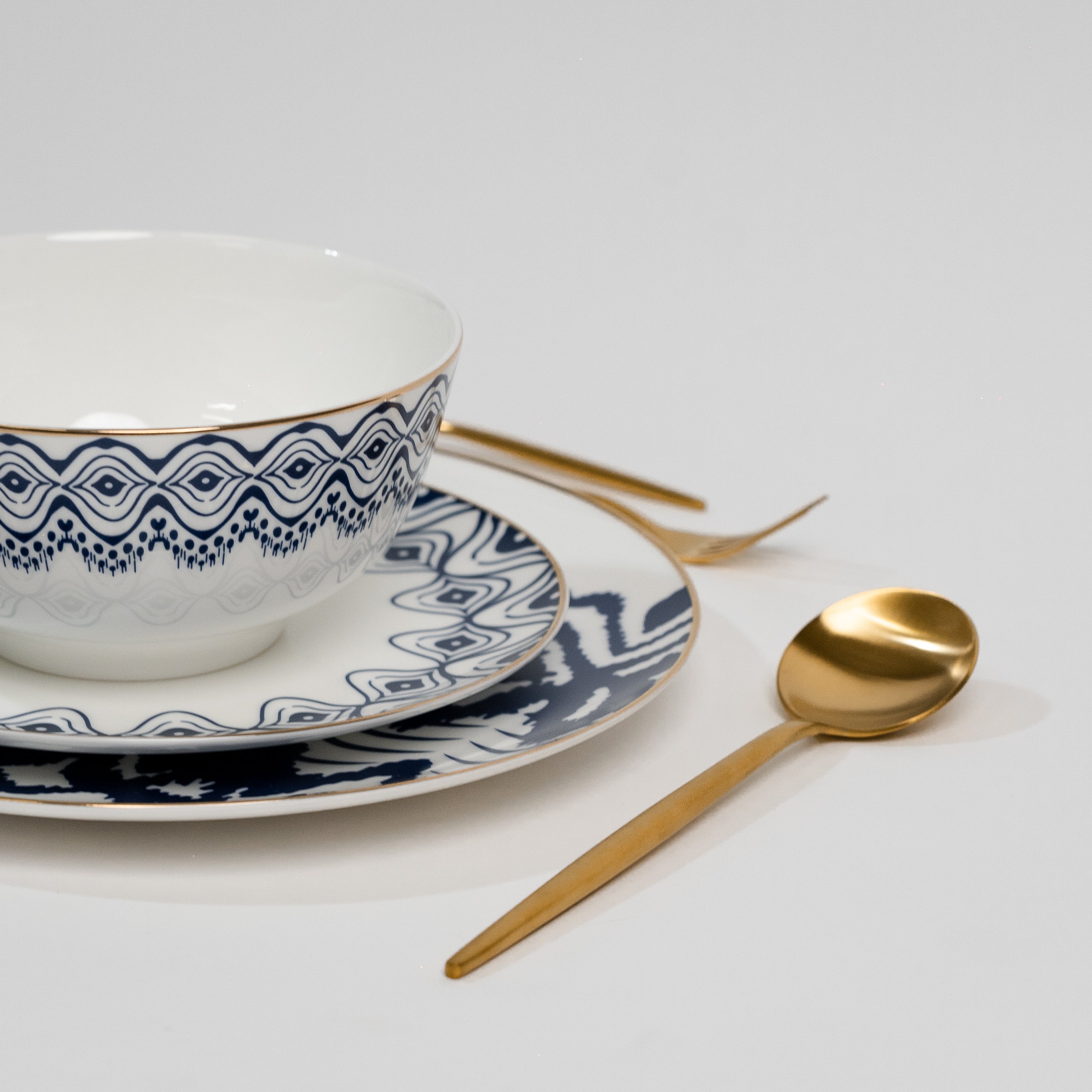 Parker Blue - Luxe Blauw Bordenset van Luminoir