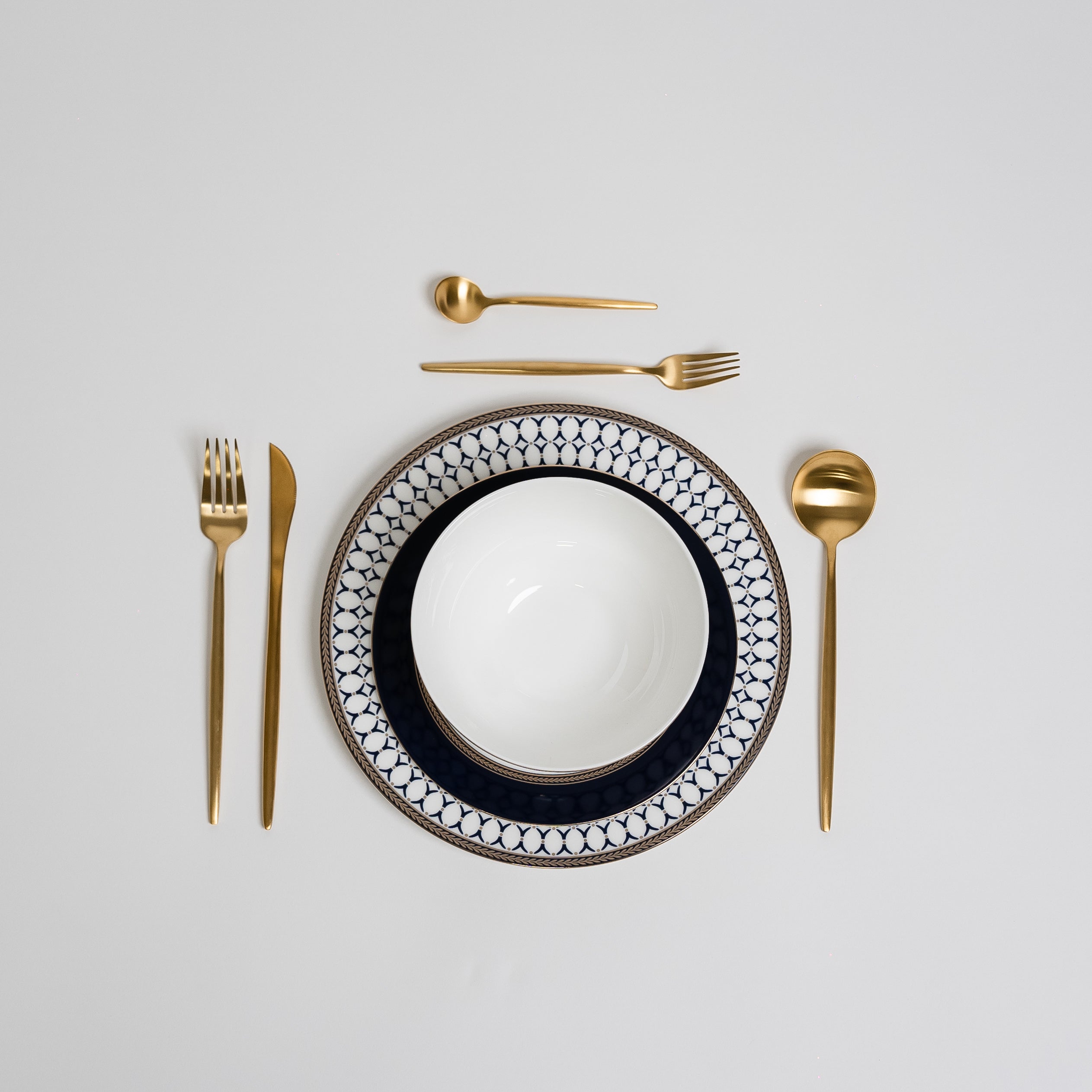 VertexSet – Luxe Blauwe Bordenset voor Eettafel