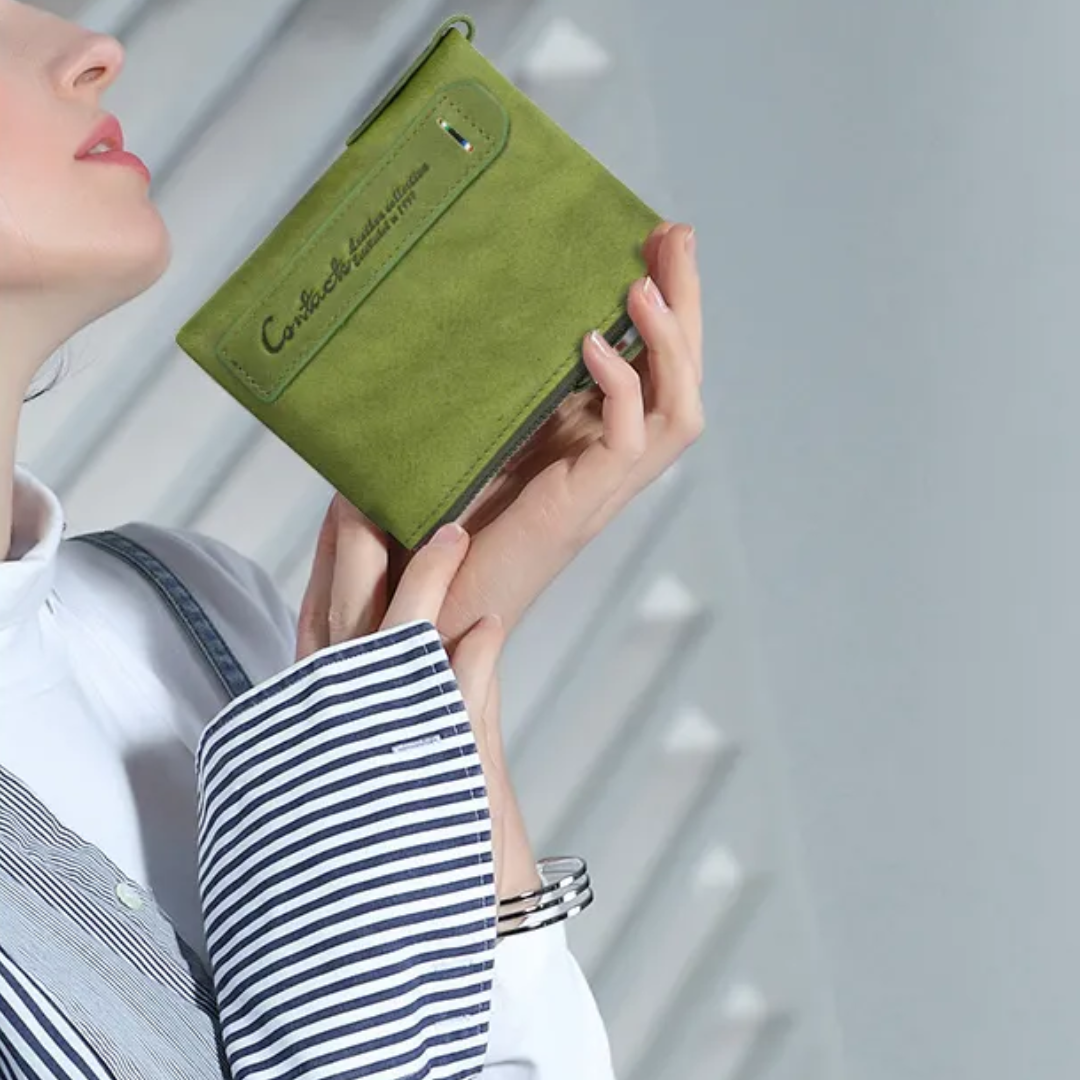 CompactWallet - Stijlvolle Dubbele Ritssluiting Portemonnee