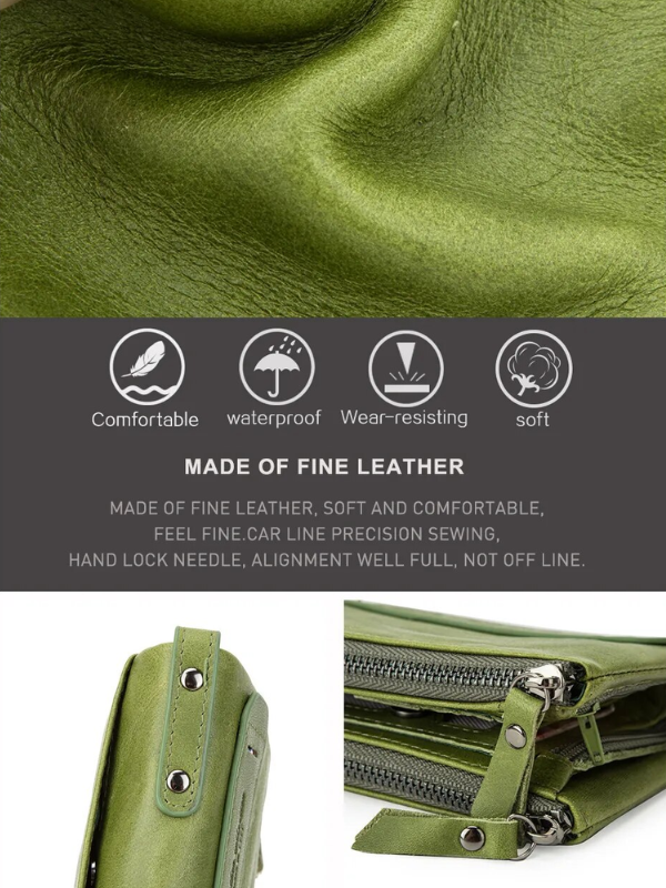 CompactWallet - Stijlvolle Dubbele Ritssluiting Portemonnee