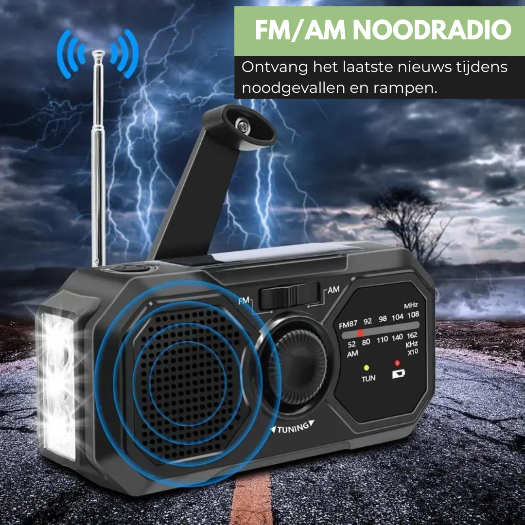 SurvivalWave - Draagbare Noodradio met Oplaadfunctie