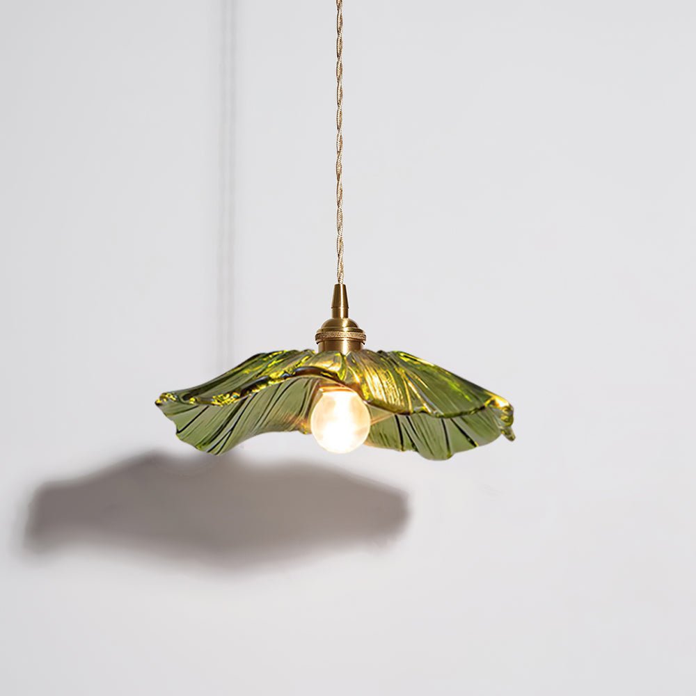 NostalgieLicht - Retro Glazen Hanglamp met Koperen Accenten