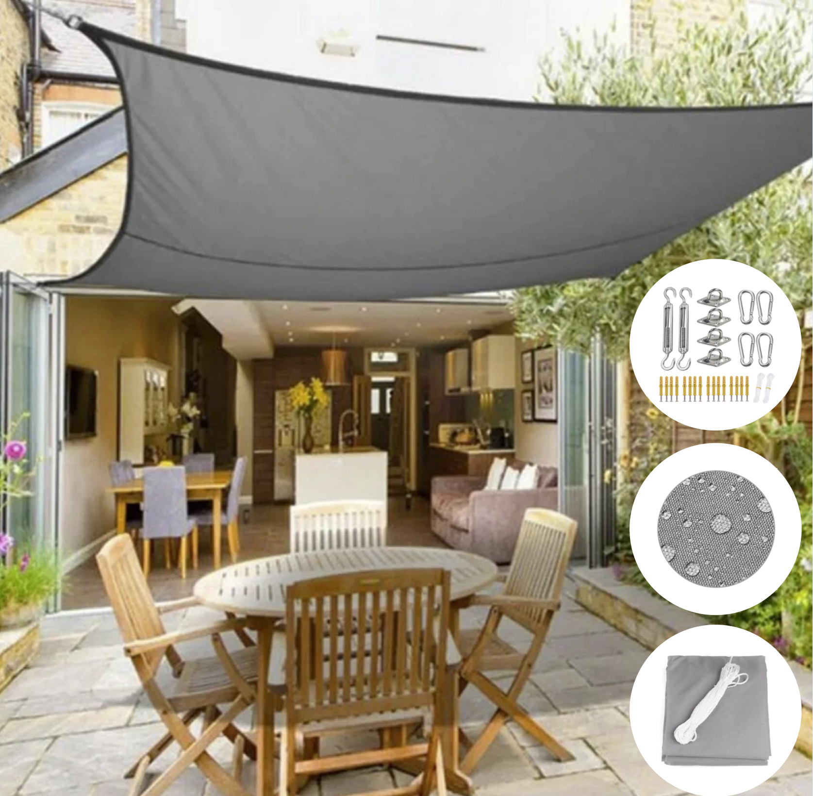 SunShade – Luxe Waterbestendig Schaduwdoek voor Tuin