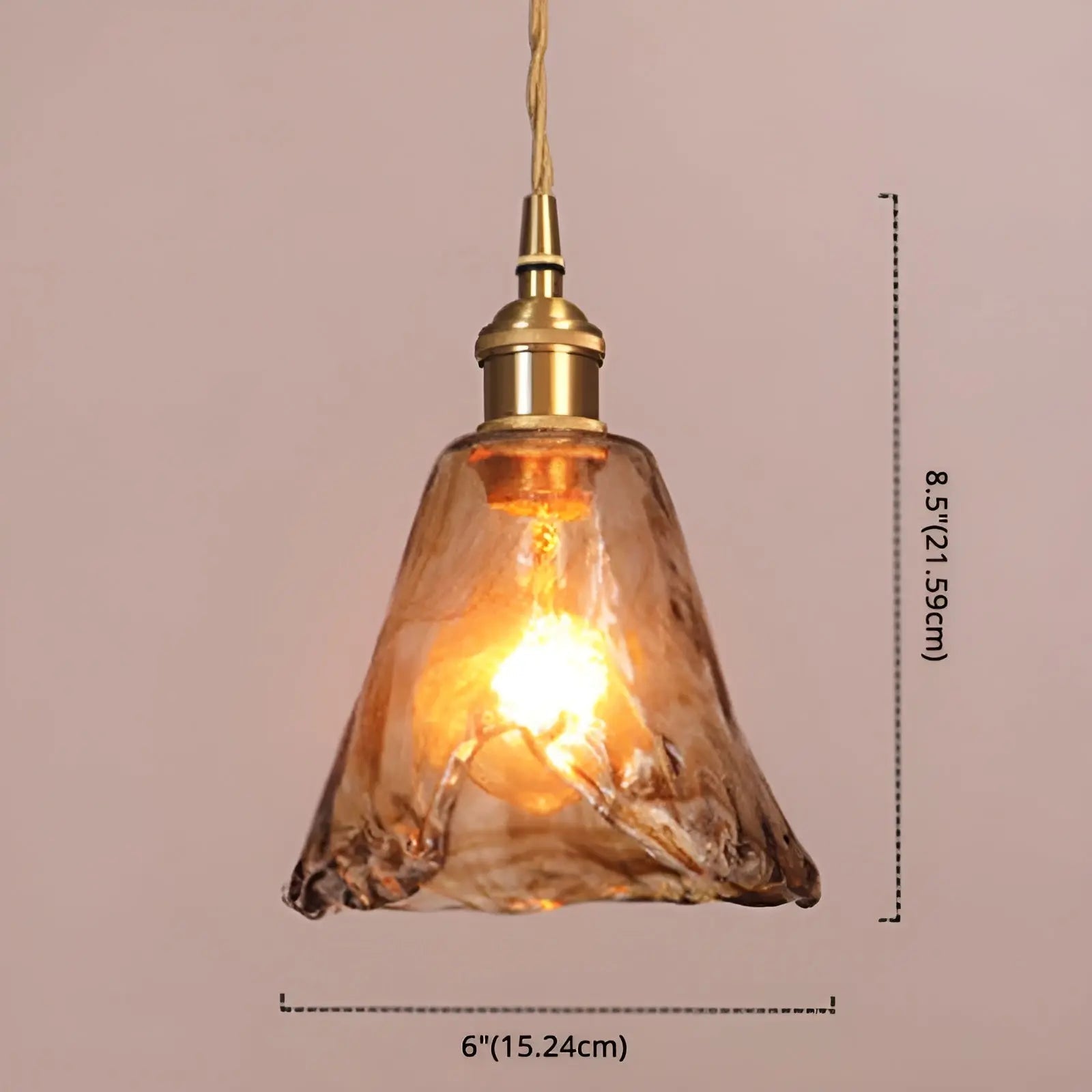 Luxueuze Kristallen Plafondlamp - Amber GlassElegance