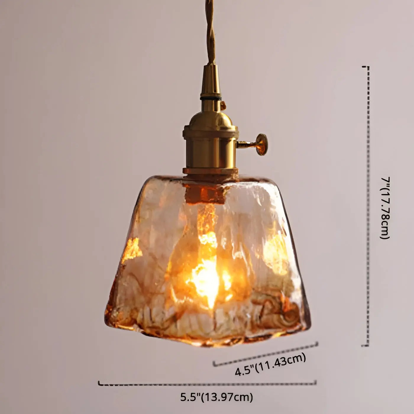 Luxueuze Kristallen Plafondlamp - Amber GlassElegance