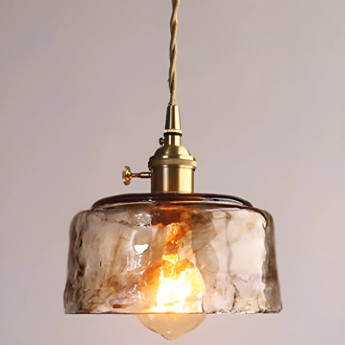 Luxueuze Kristallen Plafondlamp - Amber GlassElegance