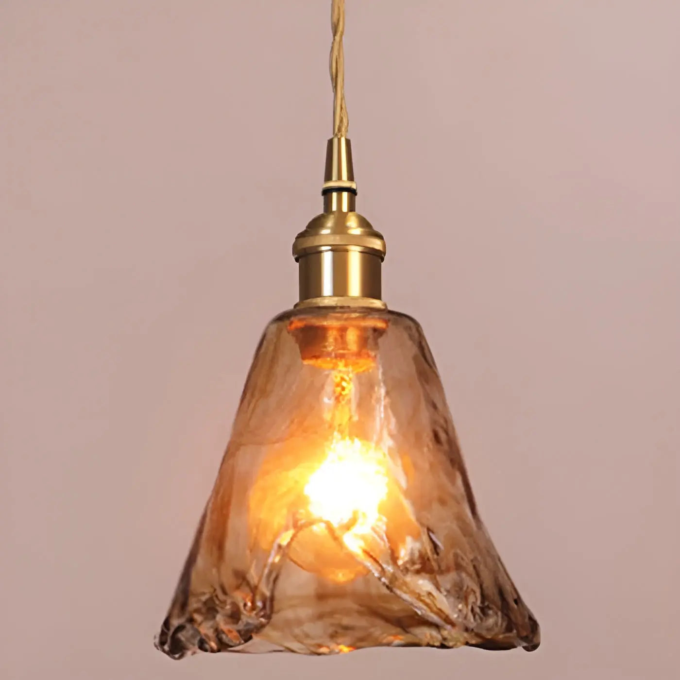 Luxueuze Kristallen Plafondlamp - Amber GlassElegance