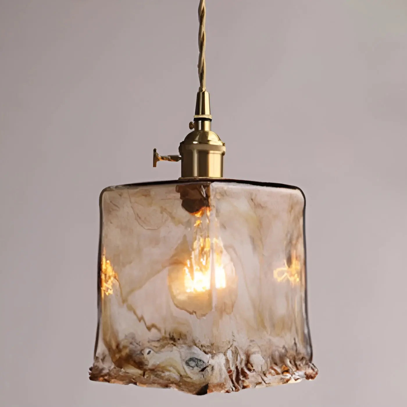 Luxueuze Kristallen Plafondlamp - Amber GlassElegance