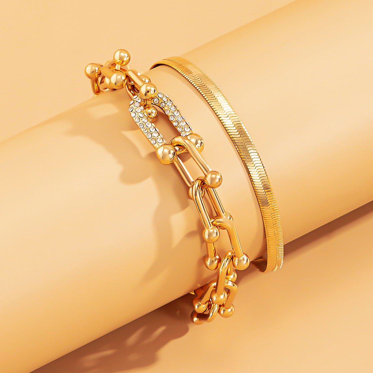 Stunning Bracelet Duo | Exquisite 2-Piece Set in Gold or Silver