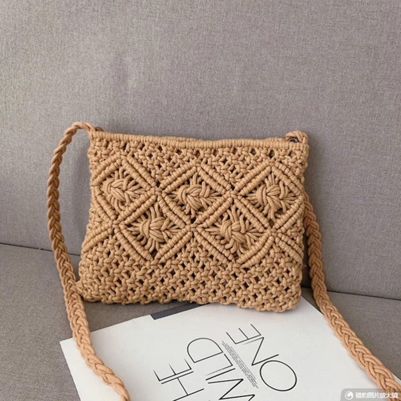 GwenBag – Elegante Geweven Schoudertas voor de Zomer