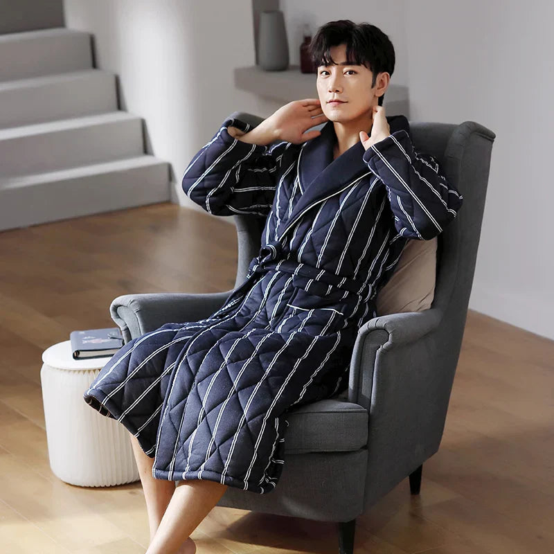 CozyLayer Robe - Luxe 3-Lagen Winterbadjas voor Stijl en Comfort