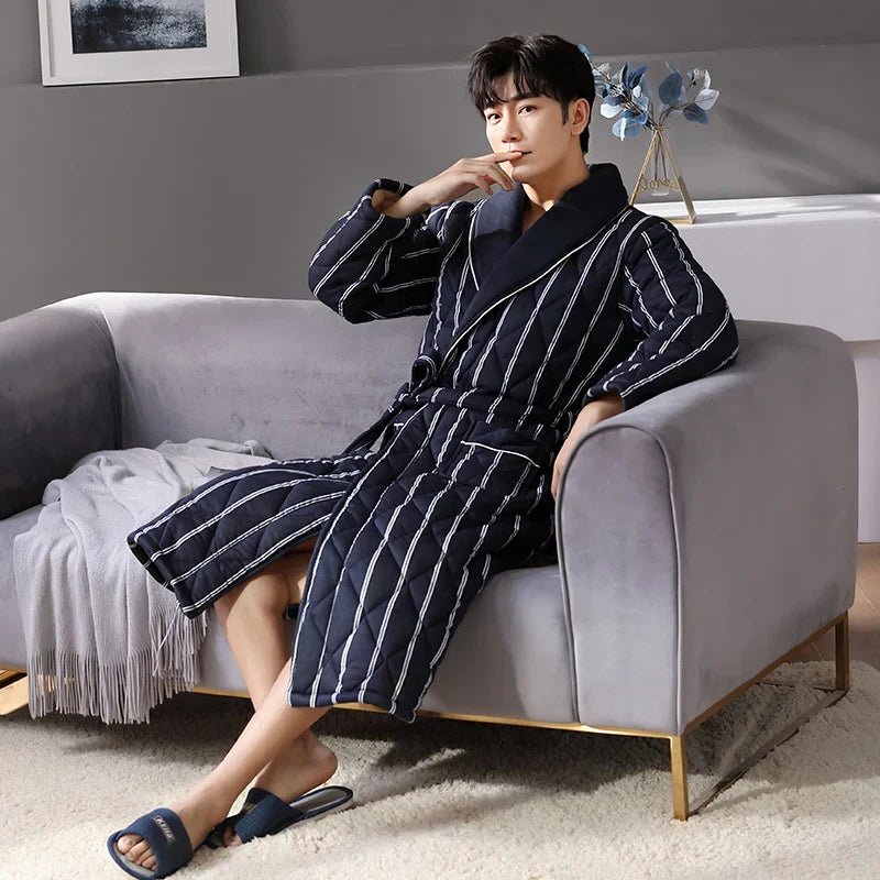 CozyLayer Robe - Luxe 3-Lagen Winterbadjas voor Stijl en Comfort