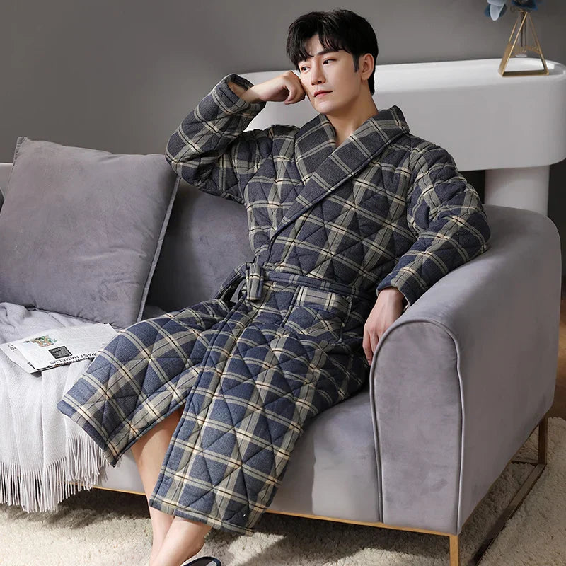 CozyLayer Robe - Luxe 3-Lagen Winterbadjas voor Stijl en Comfort