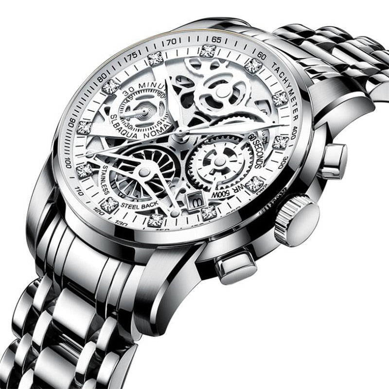 SkeletonWatch - Stijlvol Herenhorloge met Zwart Design
