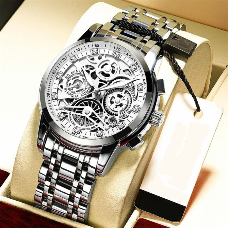 SkeletonWatch - Stijlvol Herenhorloge met Zwart Design