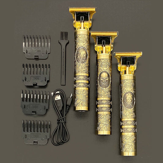 SkullTrim – Vintage Oplaadbare Baardtrimmer met Opzetstukken