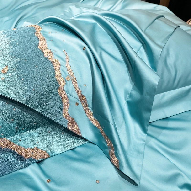 Whimsical Waters – Luxe Dekbedovertrekset van Egyptisch Katoen