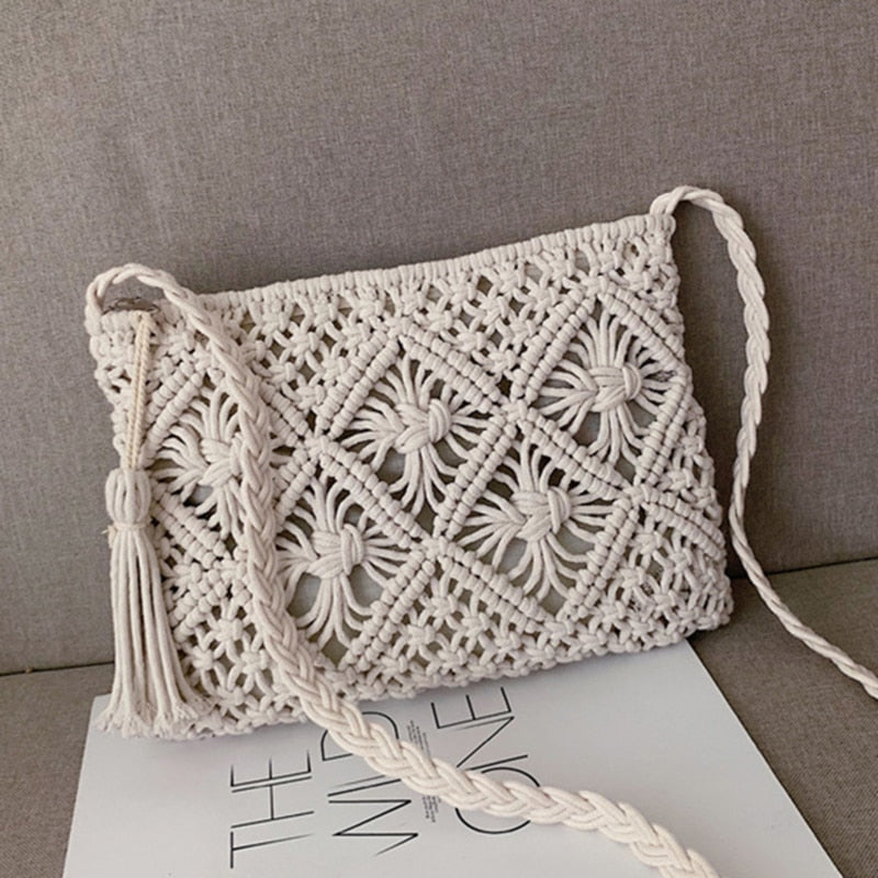 GwenBag – Elegante Geweven Schoudertas voor de Zomer