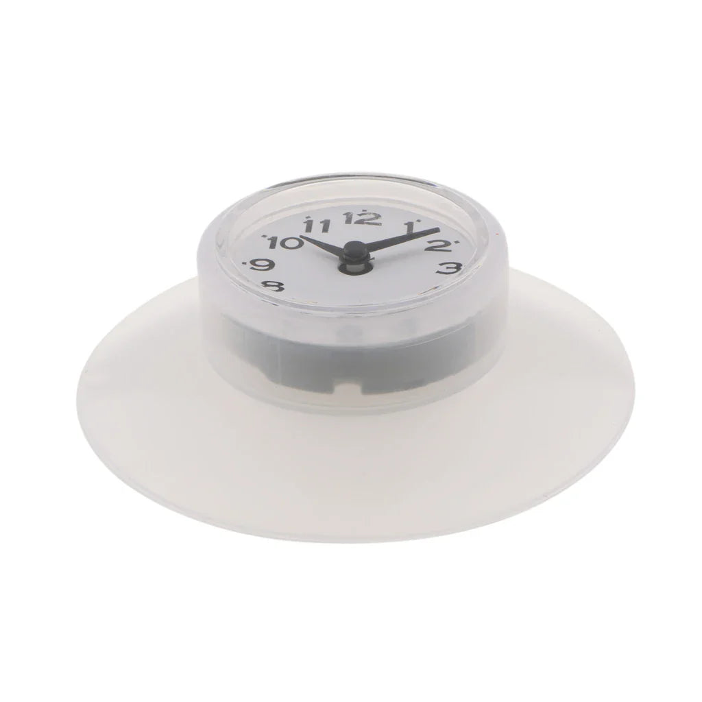 WaterProofClock – Compacte Zuignap Klok voor Badkamer