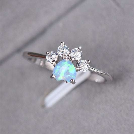 Celestine Zilveren Ring met Stralende Opalen en Zirkonia Accent