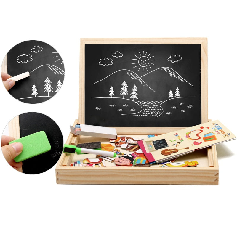DrawPlay Board - Creatief Houten Magnetisch Krijtbord