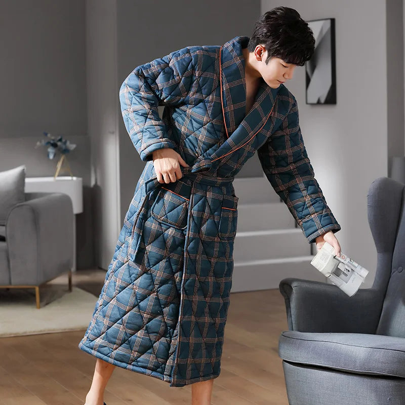 CozyLayer Robe - Luxe 3-Lagen Winterbadjas voor Stijl en Comfort