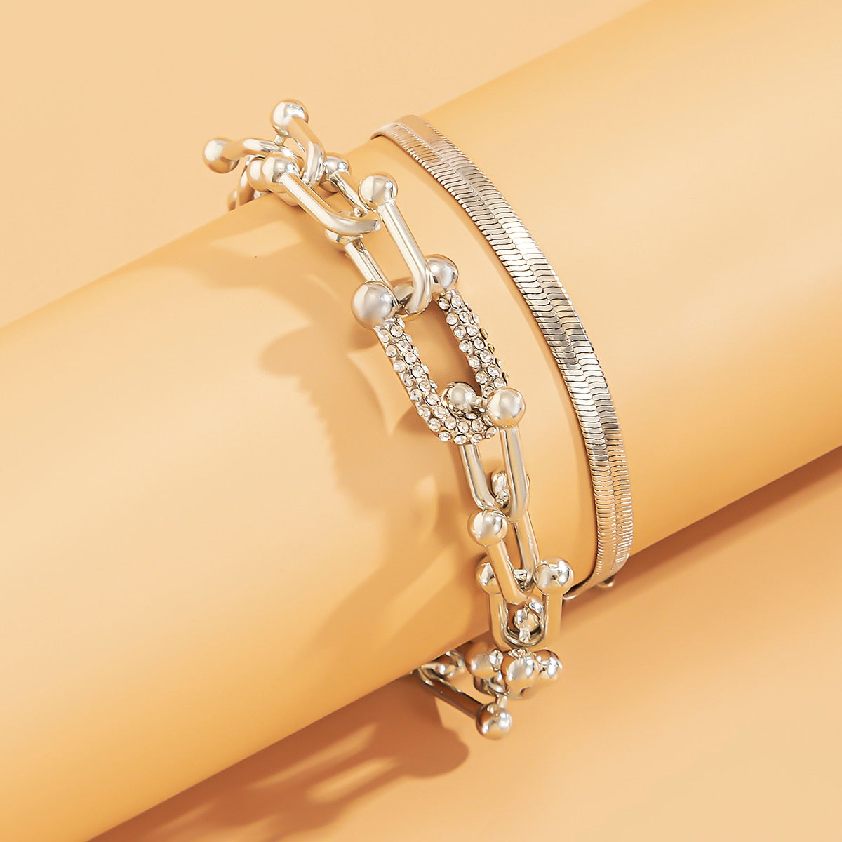 Stunning Bracelet Duo | Exquisite 2-Piece Set in Gold or Silver