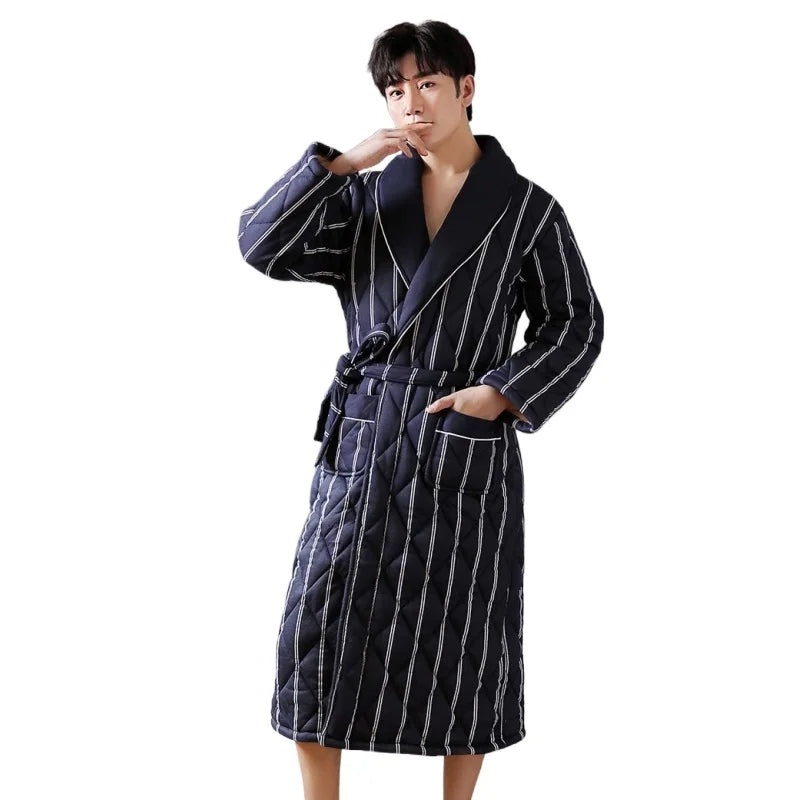 CozyLayer Robe - Luxe 3-Lagen Winterbadjas voor Stijl en Comfort
