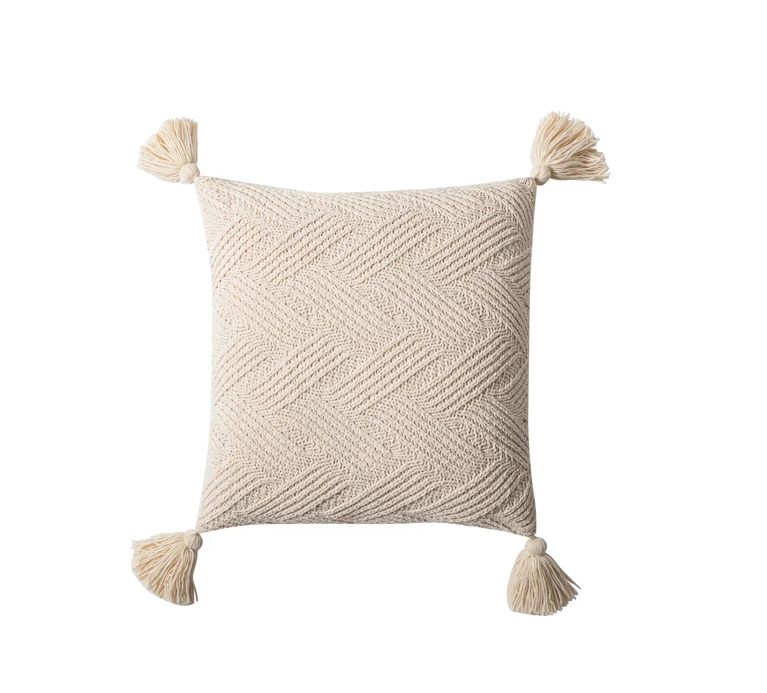Chique Chenille Kussenhoes met Nordic Pompons - Luxe Comfort