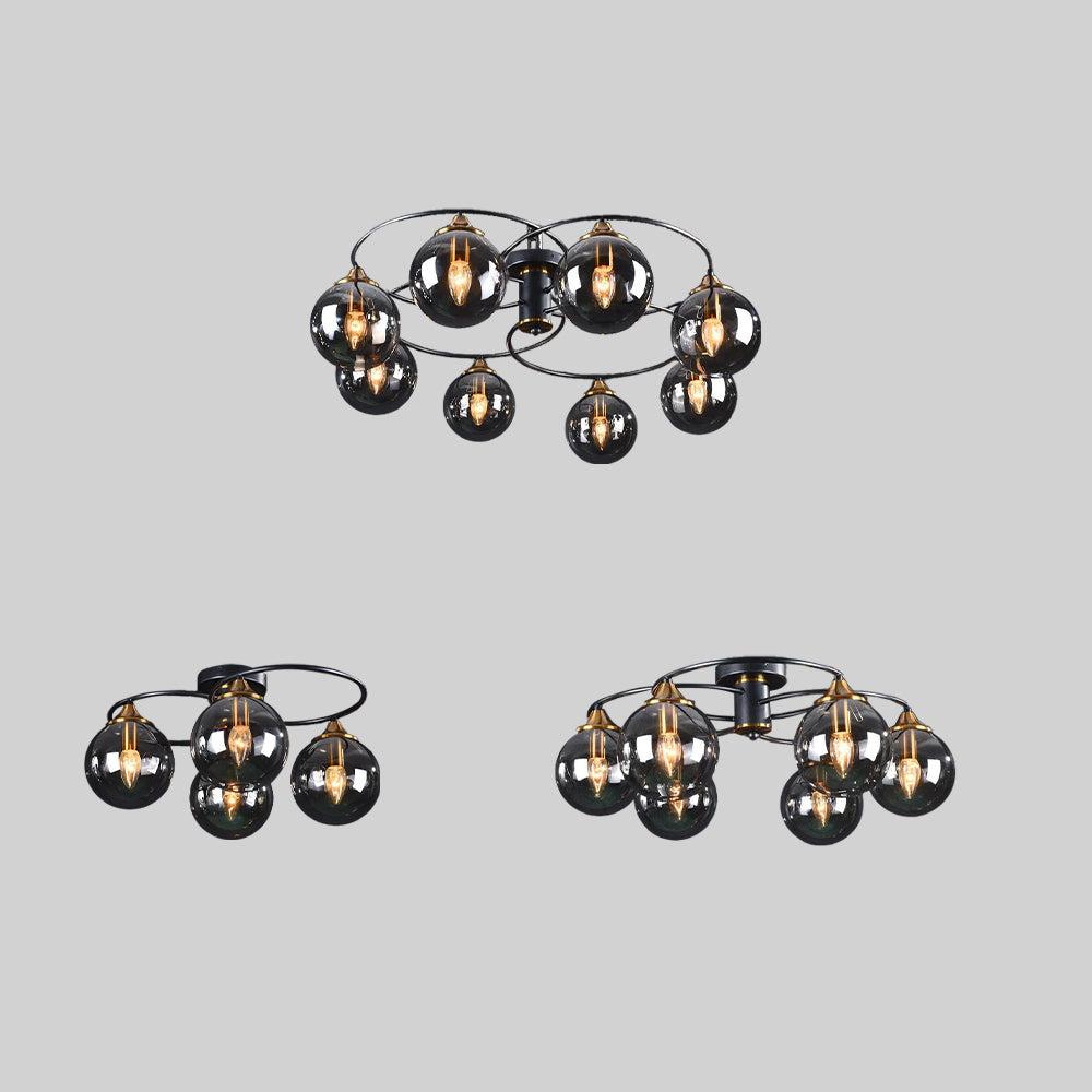 ValentinaLuxe - Elegante Ronde Kroonluchter van Gerookt Glas