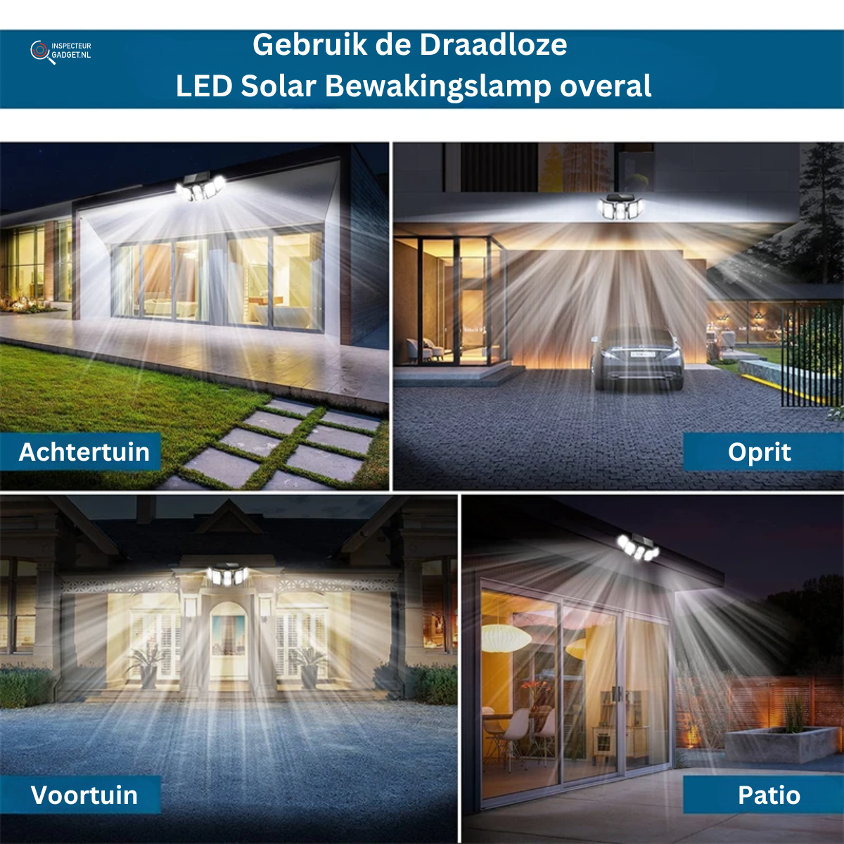 Draadloze LED Solar Bewakingslamp - 100% Zonne-energie!