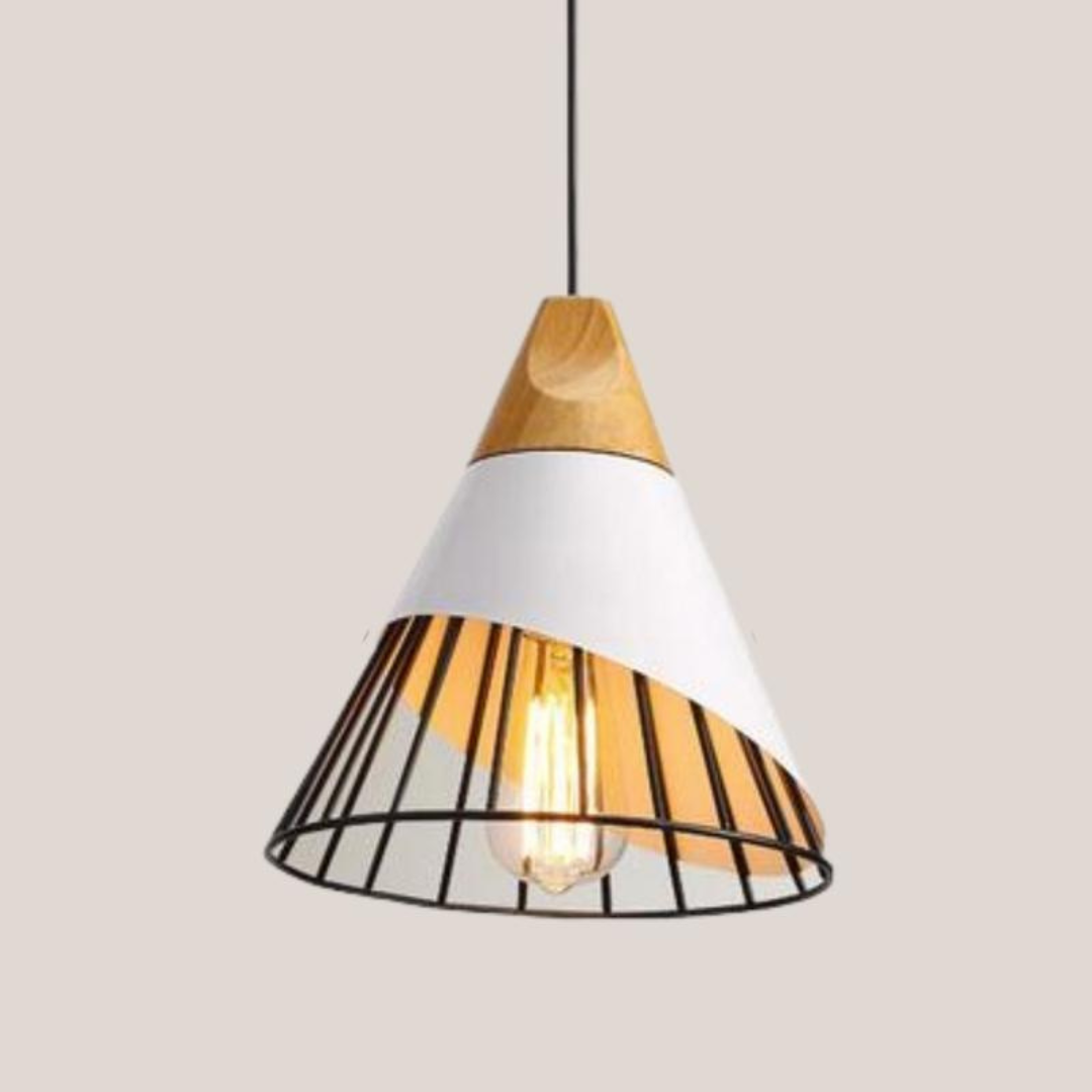 Moderne Industriële Hanglamp in Scandinavische Stijl – Hout & Metaal
