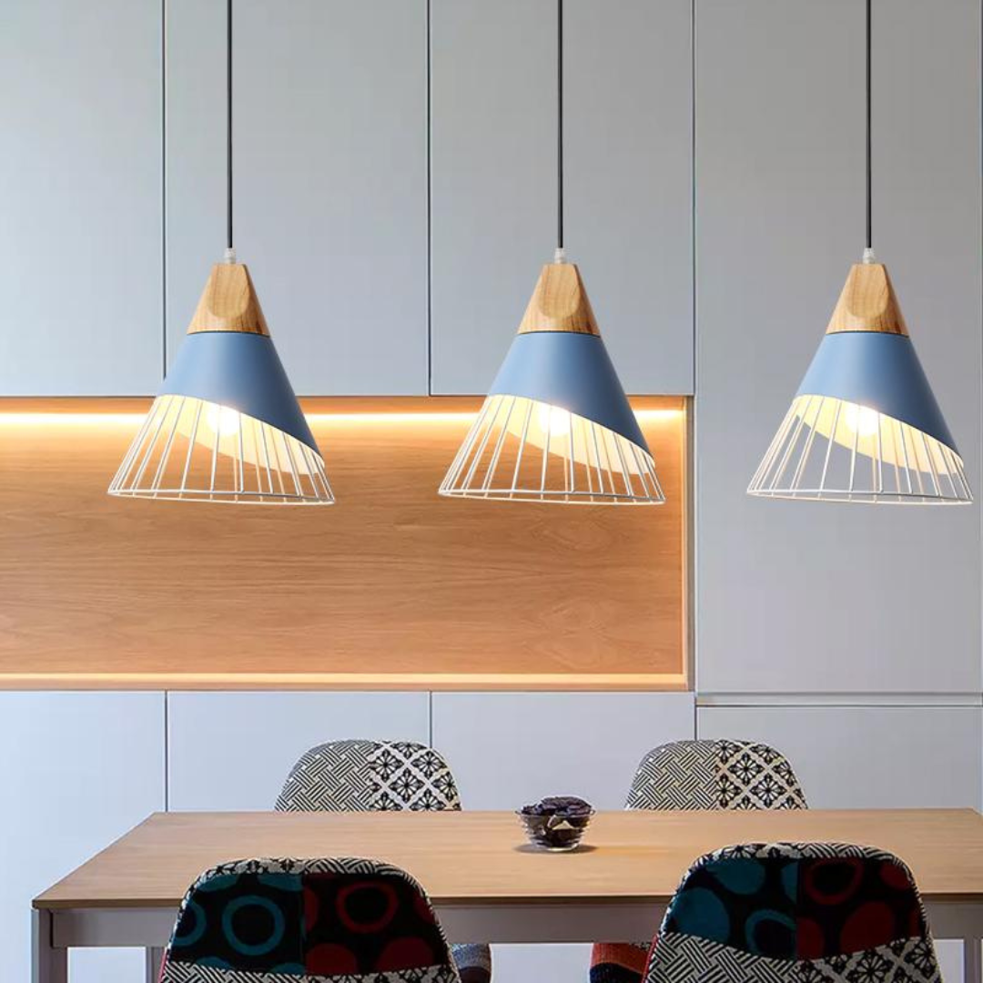 Moderne Industriële Hanglamp in Scandinavische Stijl – Hout & Metaal