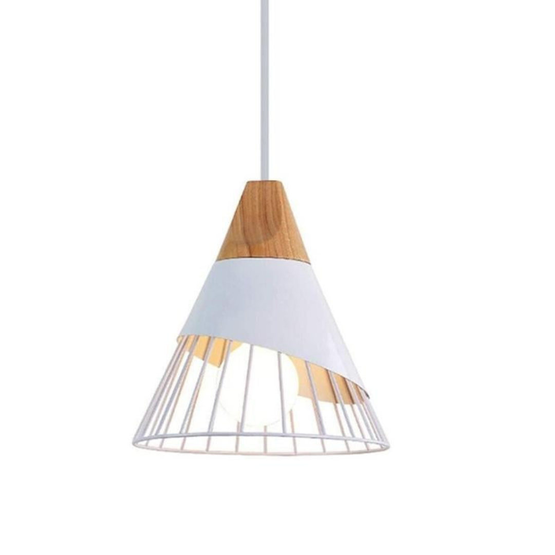 Moderne Industriële Hanglamp in Scandinavische Stijl – Hout & Metaal