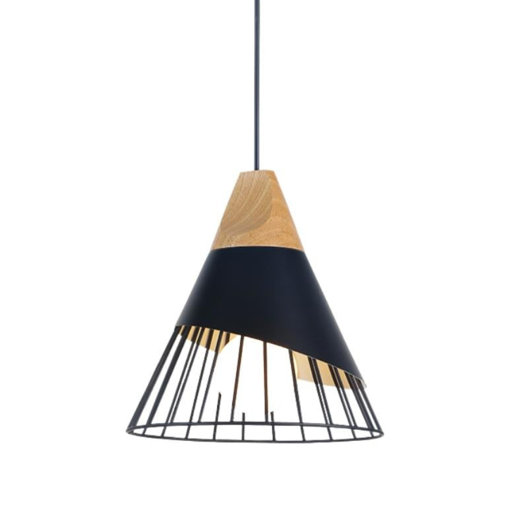Moderne Industriële Hanglamp in Scandinavische Stijl – Hout & Metaal
