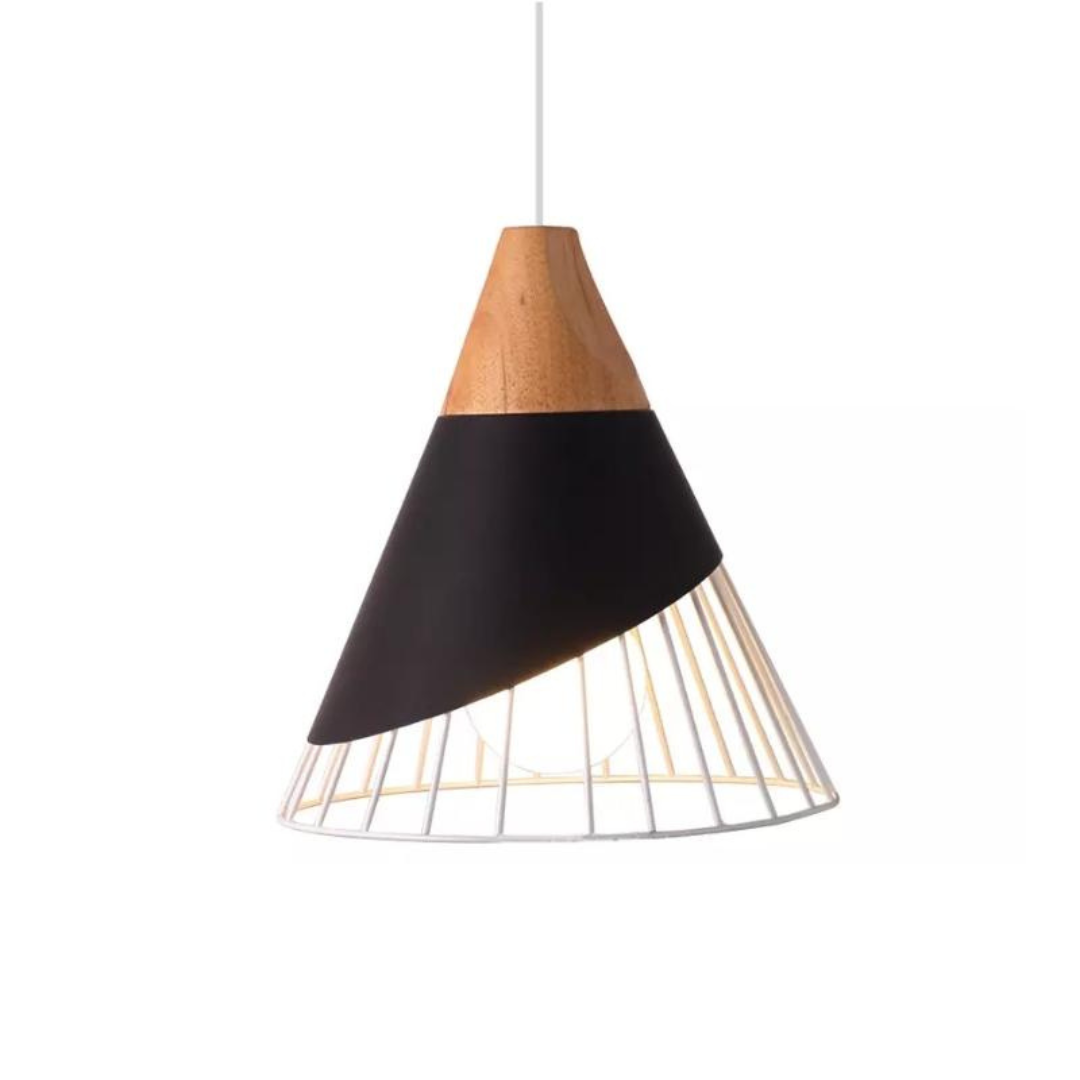 Moderne Industriële Hanglamp in Scandinavische Stijl – Hout & Metaal