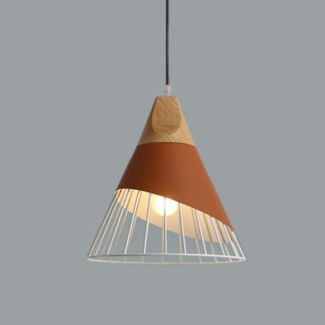Moderne Industriële Hanglamp in Scandinavische Stijl – Hout & Metaal