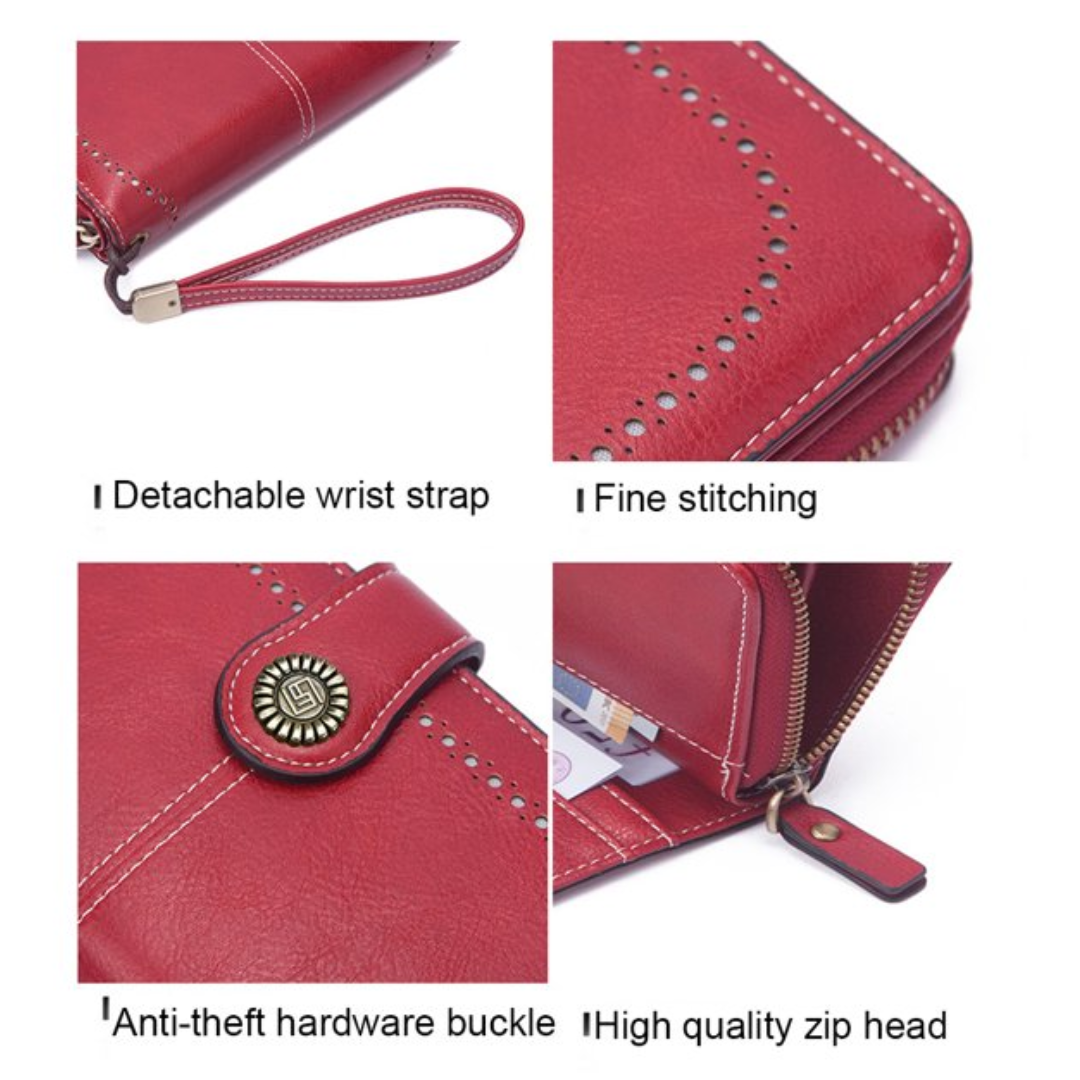 LeatherMax - Stijlvolle Leren Portemonnee met Polsband