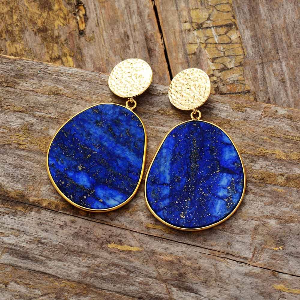 CelestialLuxe Earrings – Beschermende Lapis Oorbellen