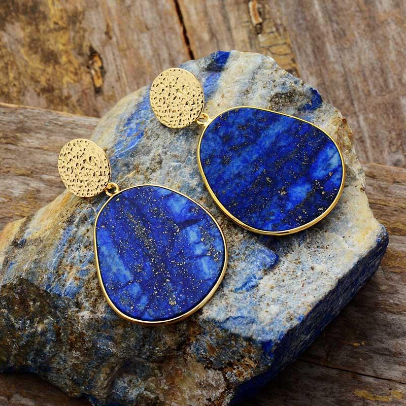 CelestialLuxe Earrings – Beschermende Lapis Oorbellen