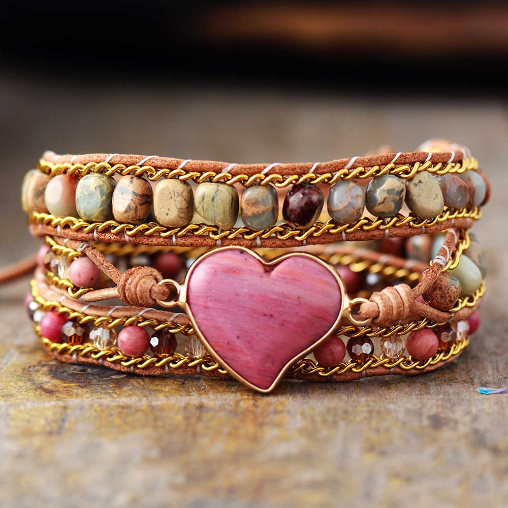 Rhodochrosite Heart Bracelet – Helende Energie voor Jouw Ziel