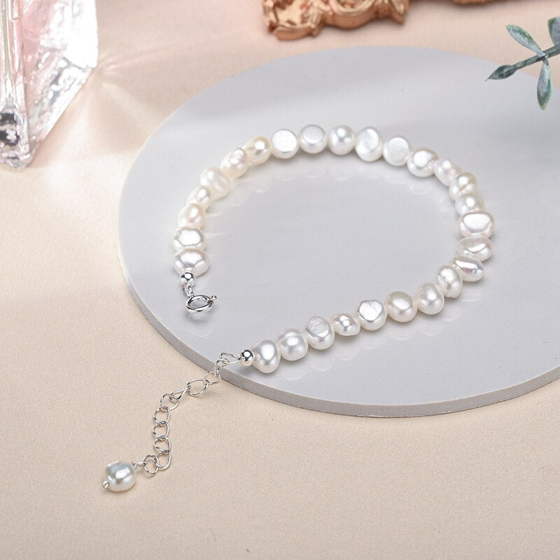 PearlGlow Bracelet - Elegante Zilveren Armband