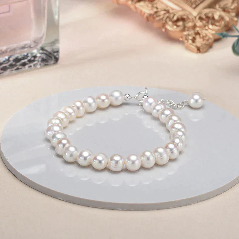 PearlGlow Bracelet - Elegante Zilveren Armband