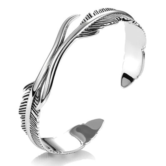 Elegante Verstelbare Armband met Betoverende Zilveren Veren