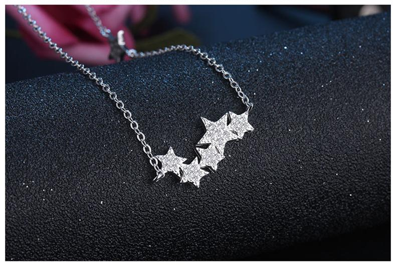 StarGleam Necklace - Stijlvolle Zilveren Sterrenketting
