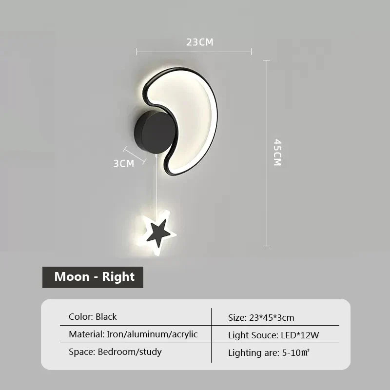 LumiDroom - Magische Wandlamp met Sterren en Maan