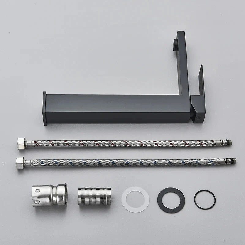 Moderne Zwart-Zilveren Wastafelkraan - voor Luxe Badkamerervaring